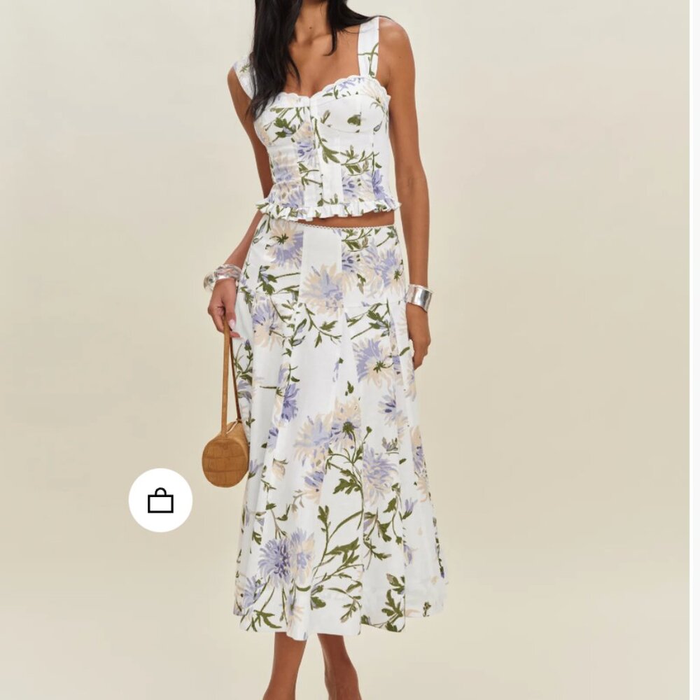 Reformation Anatolia Linen Two Piece Ivory - Size 2